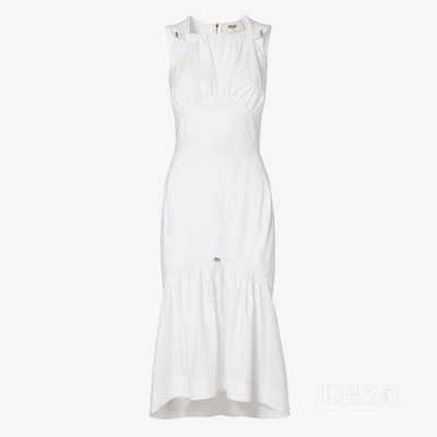 连衣裙 白色棉质府绸连衣裙