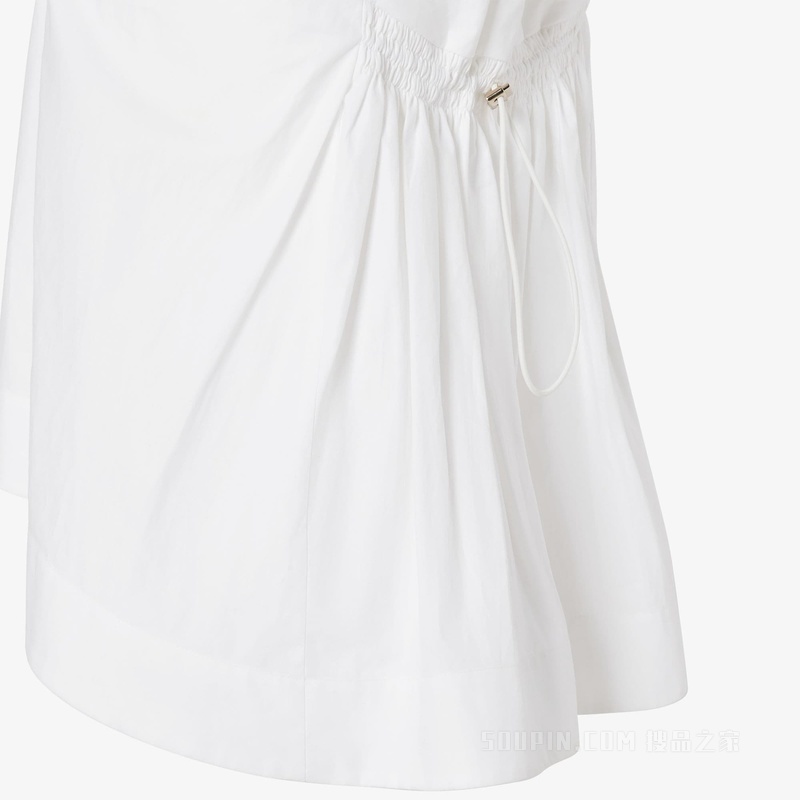 连衣裙 白色棉质府绸连衣裙