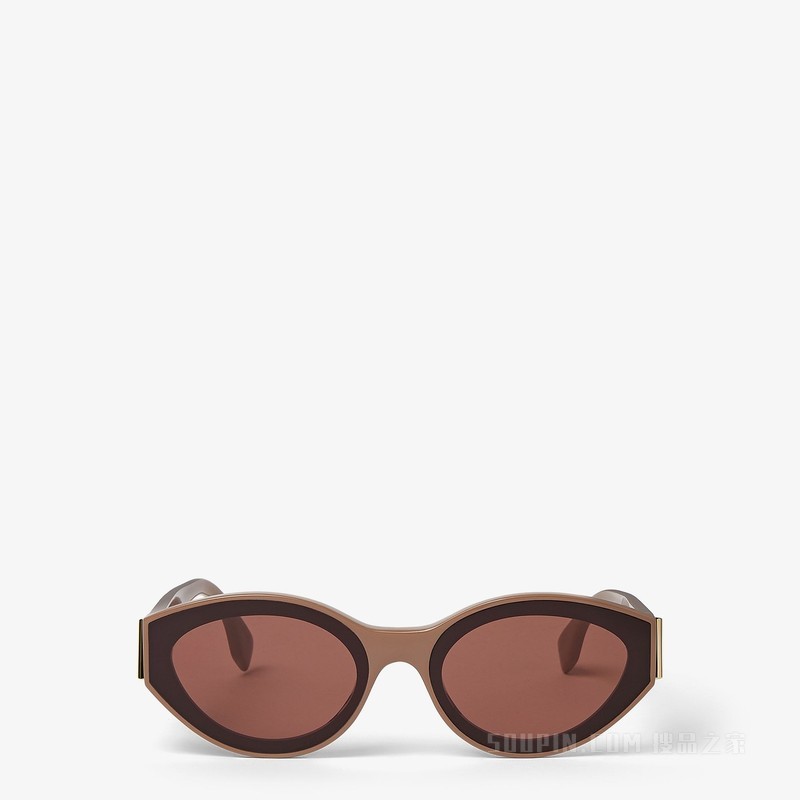 FENDI First 低横梁设计褐灰色醋酸酯材料太阳镜
