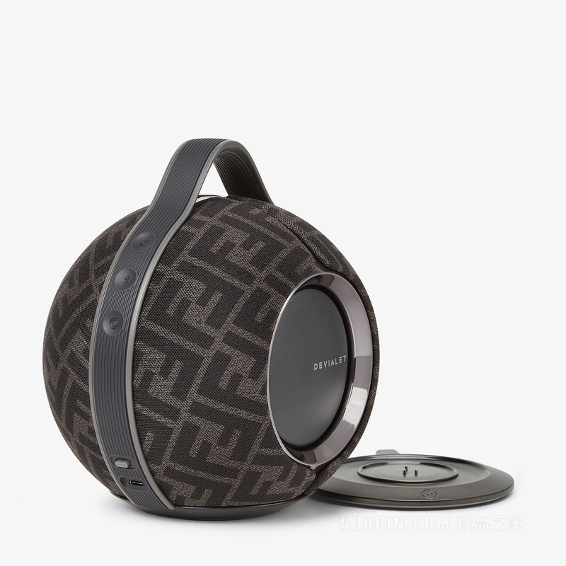 FENDI x Devialet 灰色和黑色FF提花便携式扬声器