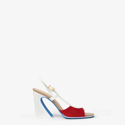 FENDI Arco 白色皮革高跟凉鞋