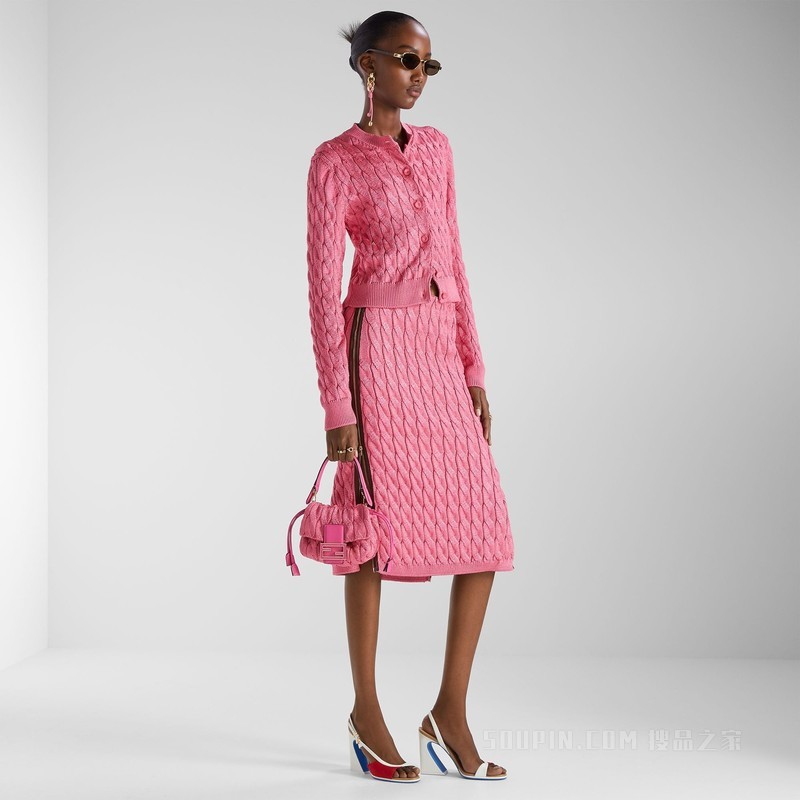 FENDI Arco 白色皮革高跟凉鞋