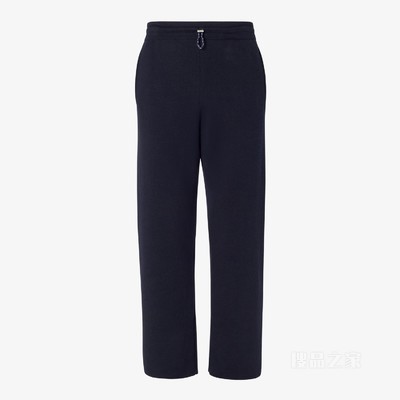 长裤 蓝色棉质和羊绒长裤