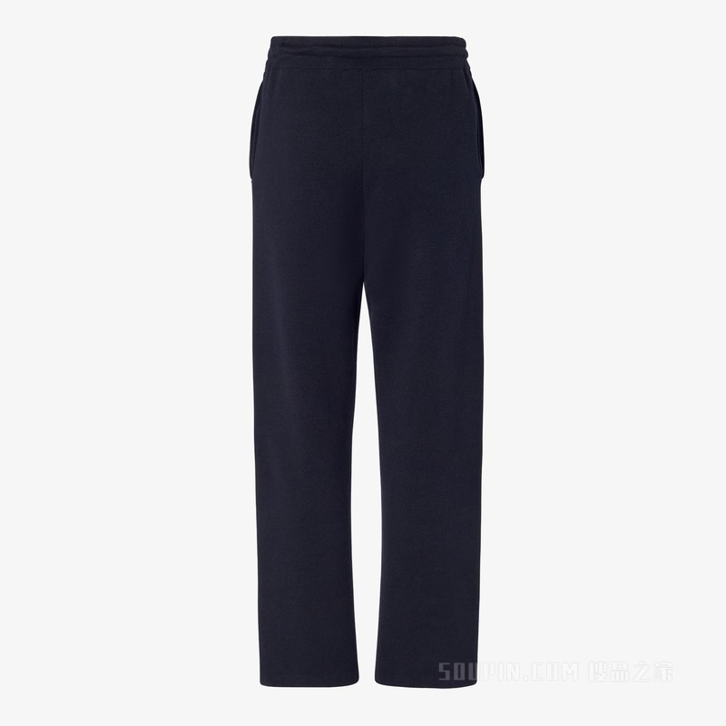 长裤 蓝色棉质和羊绒长裤