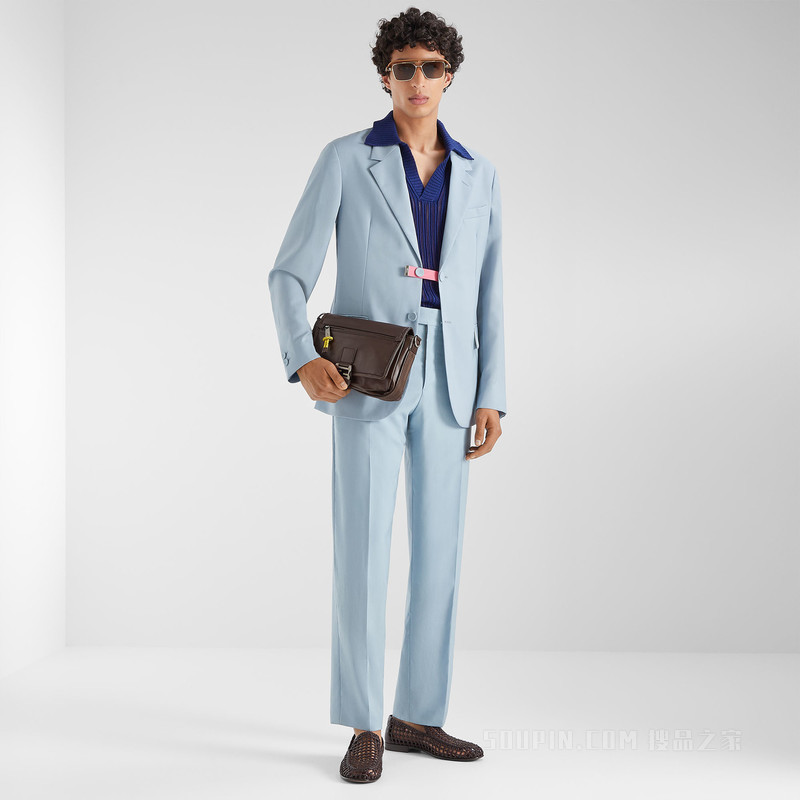 Polo衫 蓝色棉质毛衣