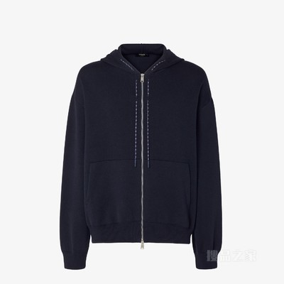 运动衫 蓝色棉和羊绒运动衫