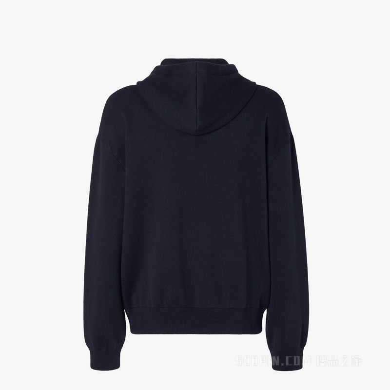 运动衫 蓝色棉和羊绒运动衫