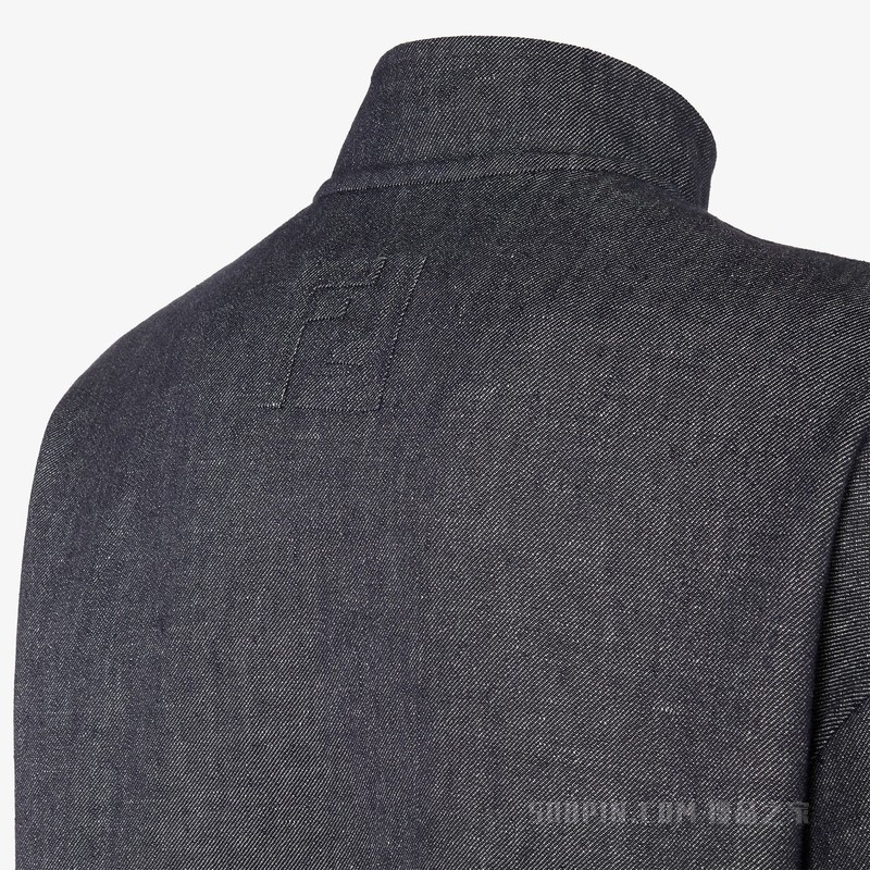 两面穿夹克衫 深蓝色牛仔面料夹克衫