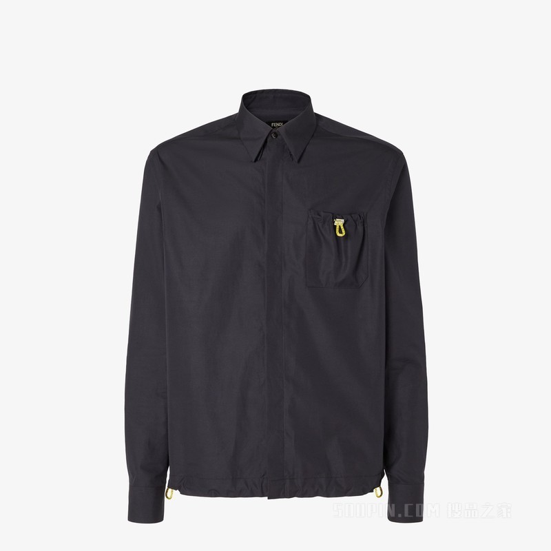 衬衫 黑色府绸衬衫