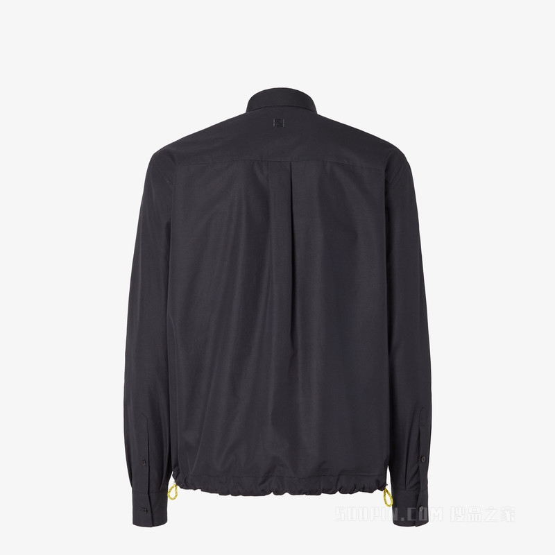 衬衫 黑色府绸衬衫