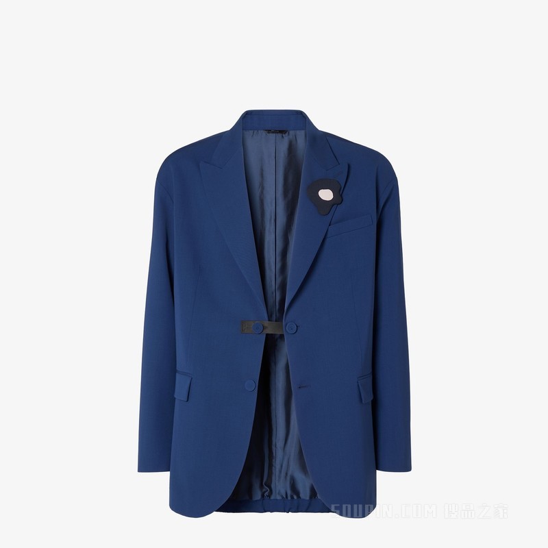 夹克 蓝色绵羊毛华达呢休闲西装