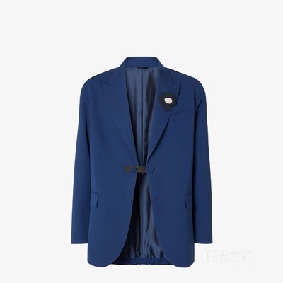 夹克 蓝色绵羊毛华达呢休闲西装