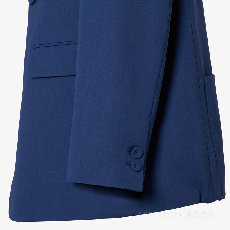 夹克 蓝色绵羊毛华达呢休闲西装