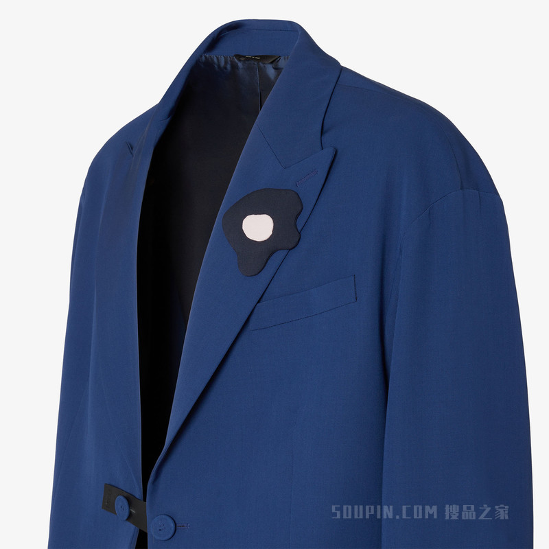 夹克 蓝色绵羊毛华达呢休闲西装