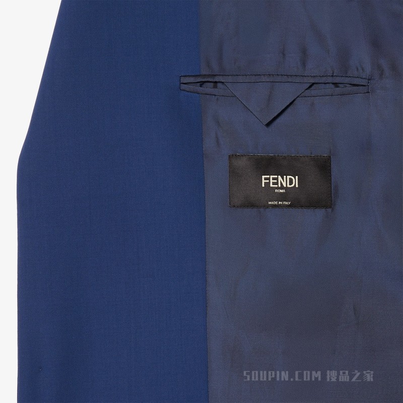 夹克 蓝色绵羊毛华达呢休闲西装