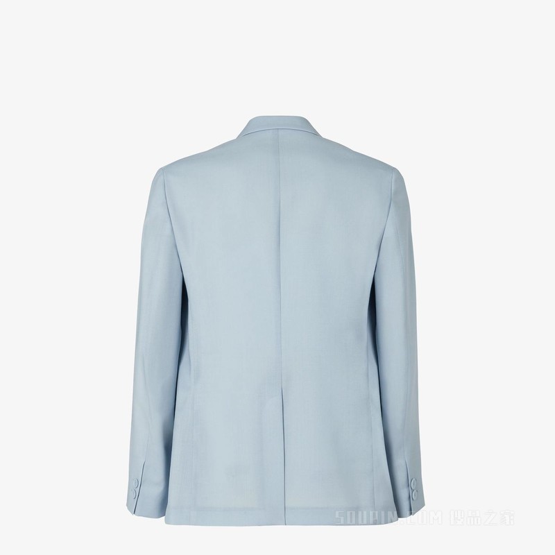 夹克 浅蓝色绵羊毛帆布休闲西装