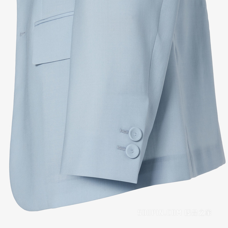 夹克 浅蓝色绵羊毛帆布休闲西装