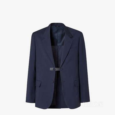 夹克 深蓝色绵羊毛帆布休闲西装