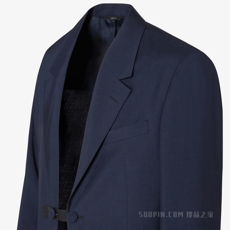 夹克 深蓝色绵羊毛帆布休闲西装