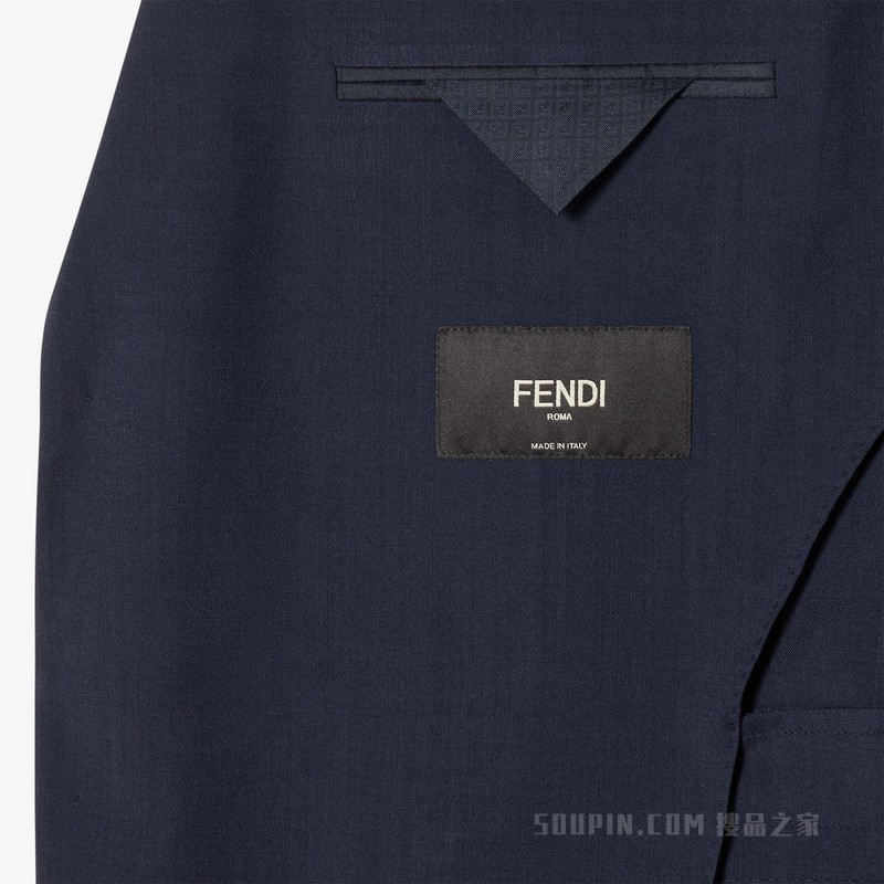 夹克 深蓝色绵羊毛帆布休闲西装