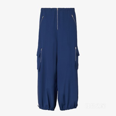 长裤 蓝色羊毛华达呢长裤