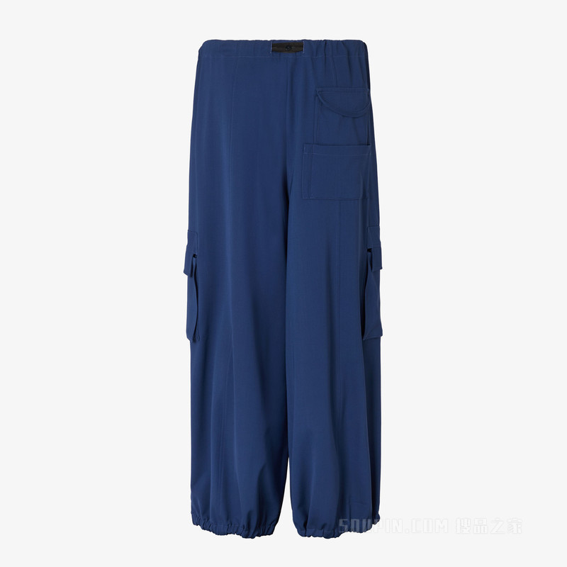 长裤 蓝色羊毛华达呢长裤