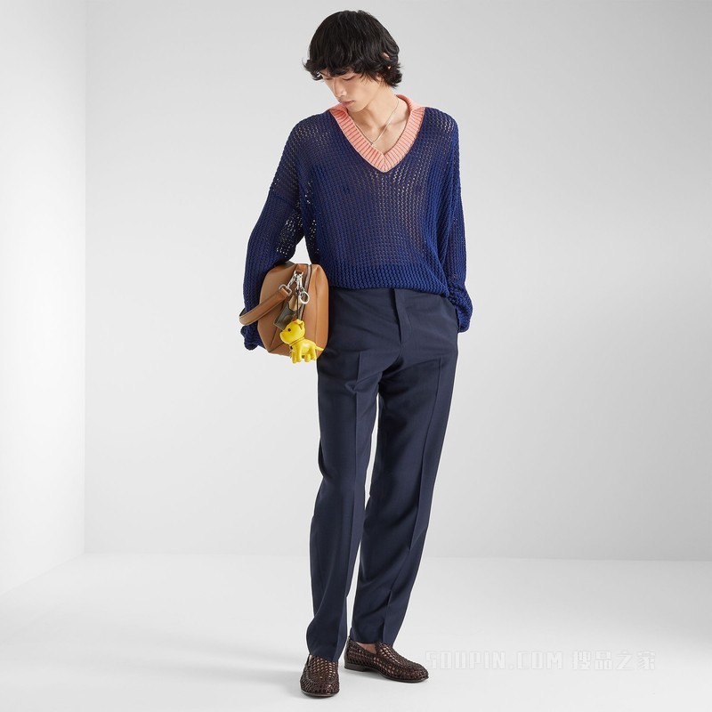 长裤 深蓝色绵羊毛帆布长裤