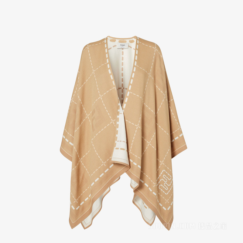 斗篷 米色羊毛斗篷