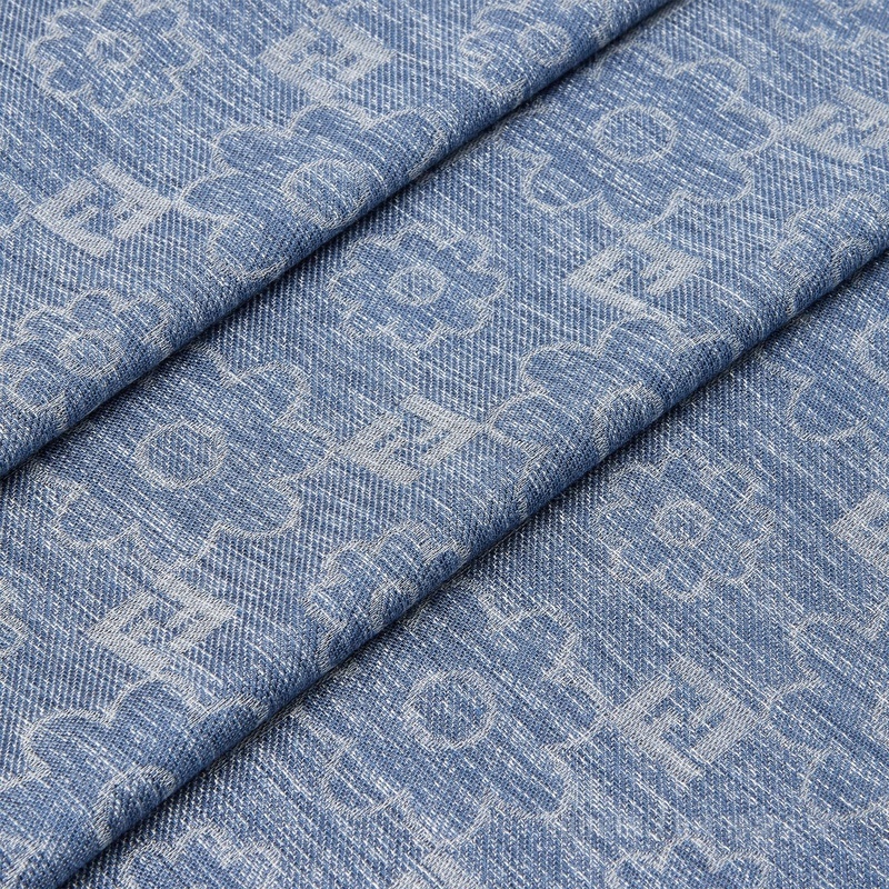 FF披巾 蓝色棉质和桑蚕丝披巾