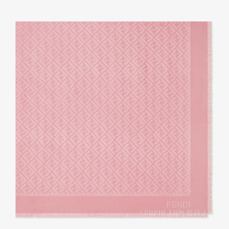 FF披巾 粉红色桑蚕丝绵羊毛披肩