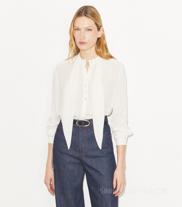 蝴蝶结上衣 象牙白