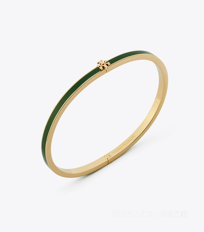【礼物】Icon 经典系列细款珐琅手镯 Tory 金/深甘蓝色