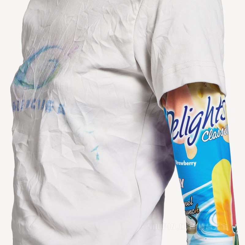 WASHED CRAYON LOOP双袖T恤