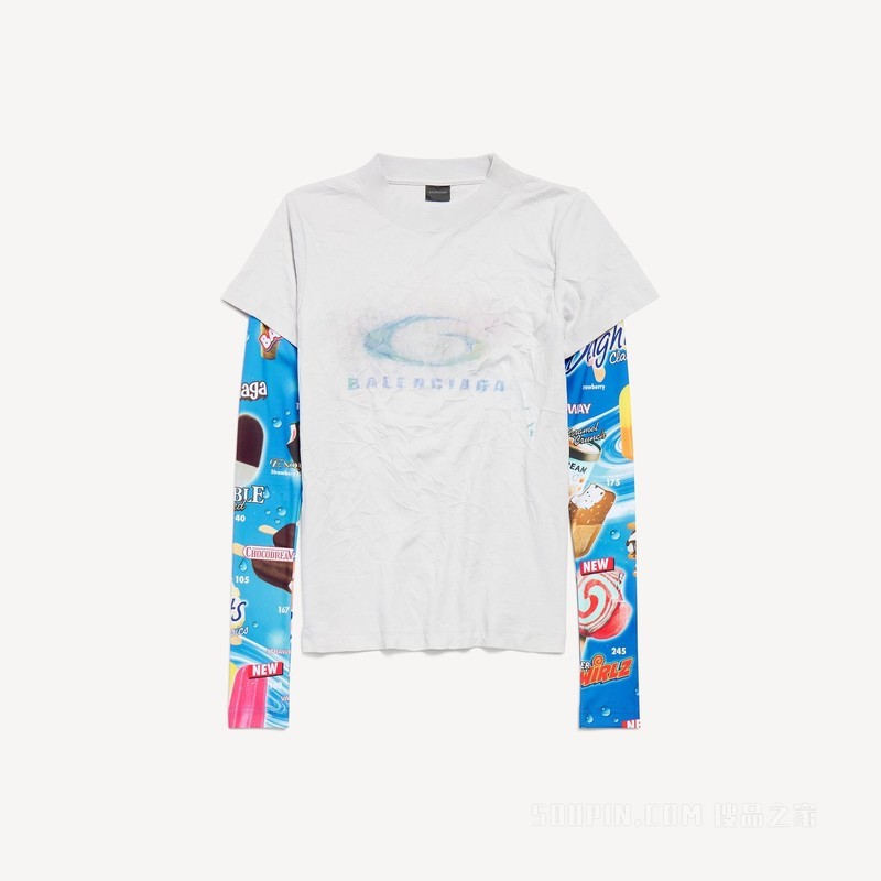 WASHED CRAYON LOOP双袖T恤