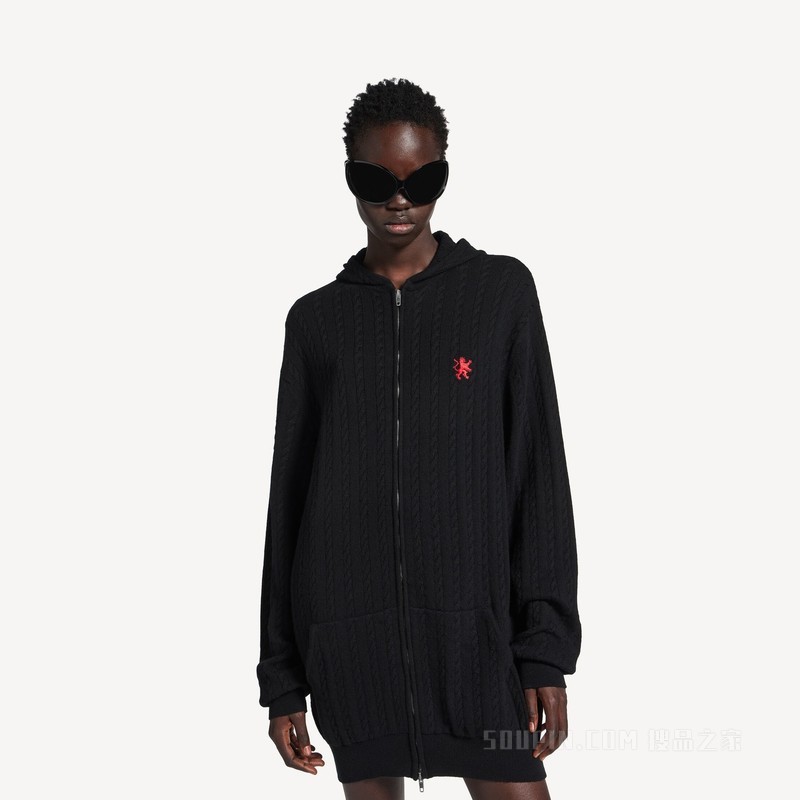 连帽迷你连衣裙