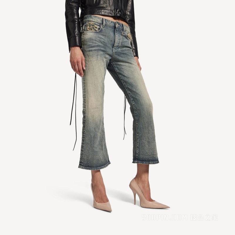 LACE FLARED CAPRI长裤