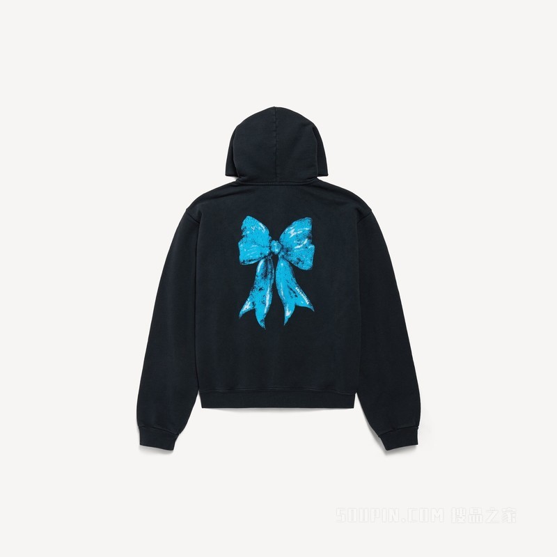 BOW HOODIE常规版型拉链连帽卫衣