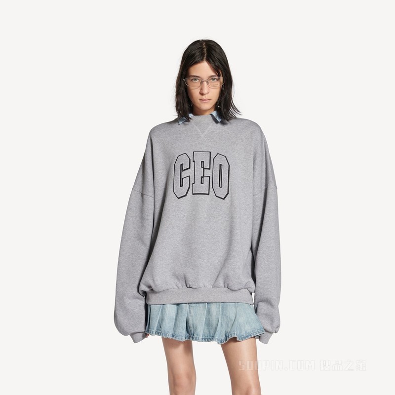 CEO TEAM LOGO SHIRT COLLAR圆领上衣