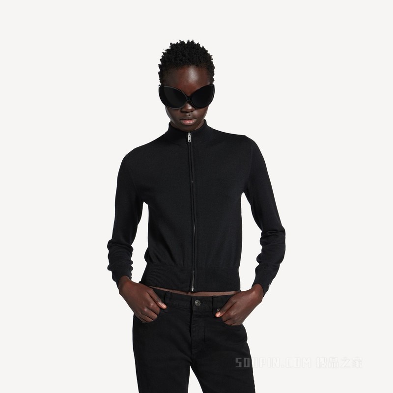 拉链针织衫
