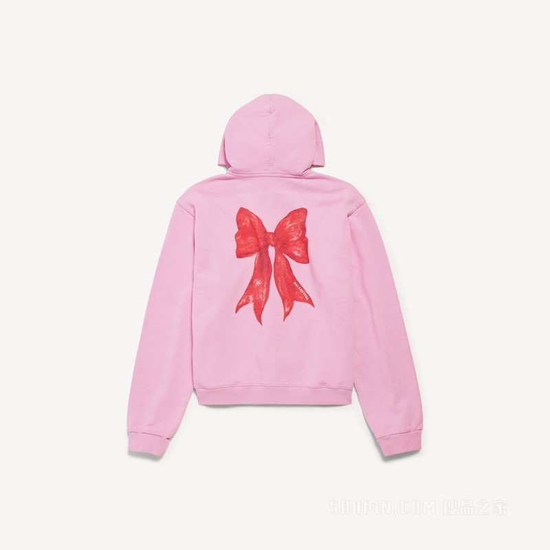 BOW HOODIE常规版型拉链连帽卫衣