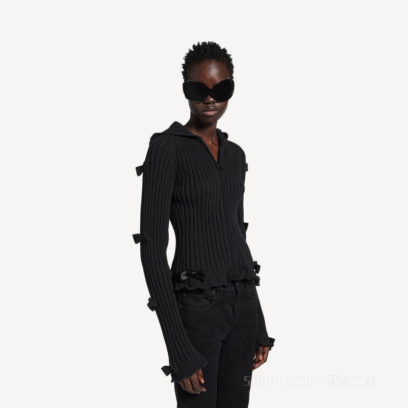 RIBBON HOODIE拉链连帽卫衣