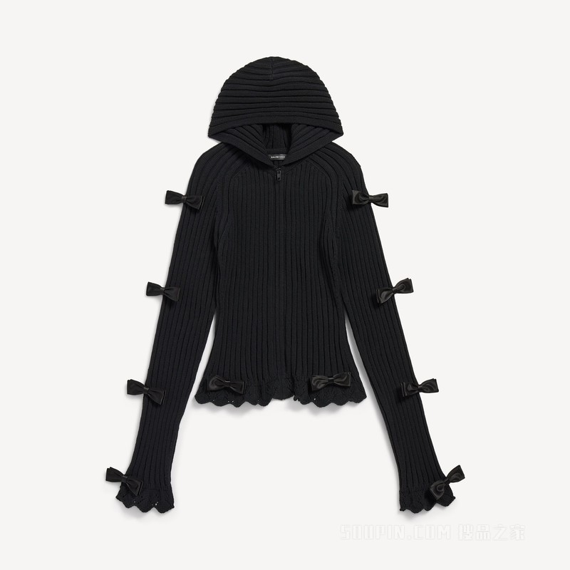 RIBBON HOODIE拉链连帽卫衣