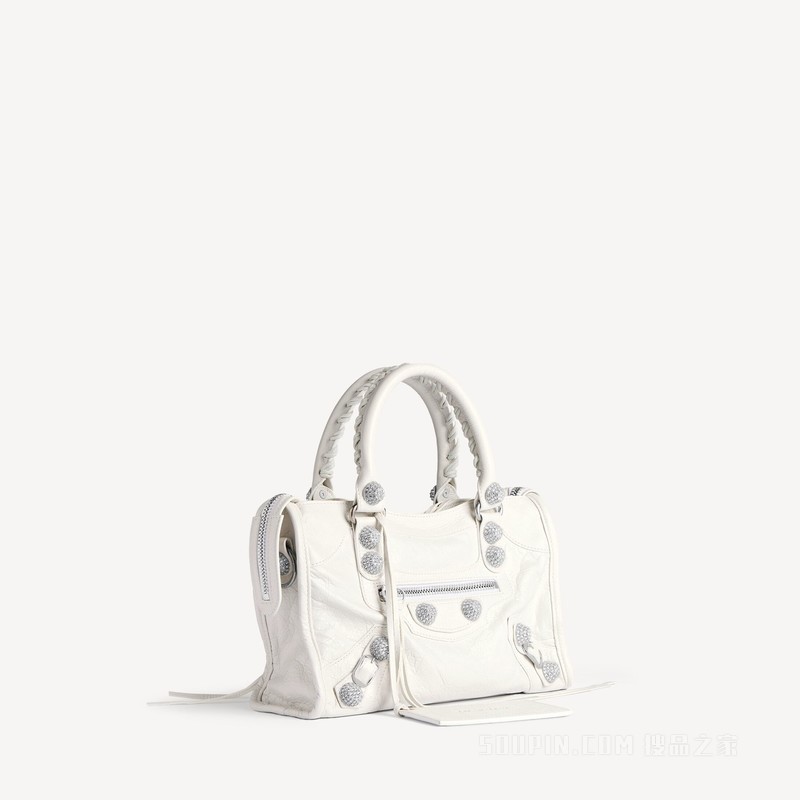 LE CITY GIANT STUDS饰莱茵石小号手袋