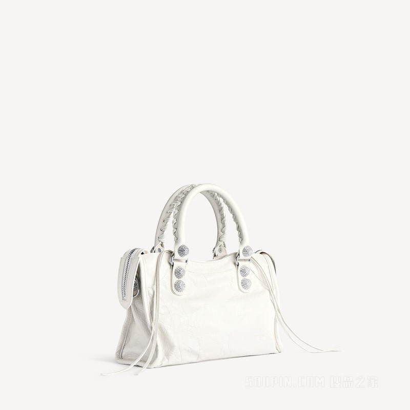 LE CITY GIANT STUDS饰莱茵石小号手袋