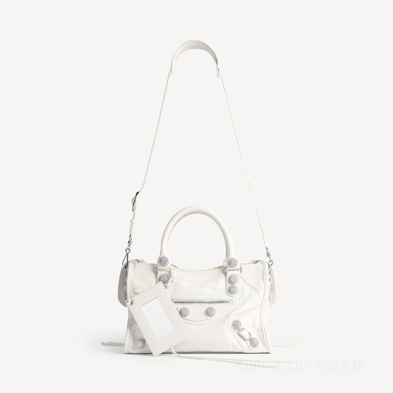 LE CITY GIANT STUDS饰莱茵石小号手袋