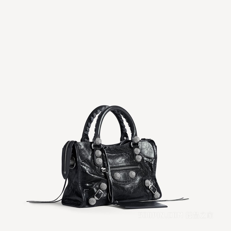 LE CITY GIANT STUDS饰莱茵石小号手袋