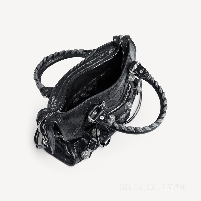 LE CITY GIANT STUDS饰莱茵石小号手袋