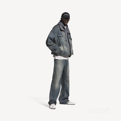 LAYERED LINED牛仔夹克