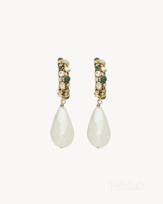 树脂和金属仿水晶环状耳环