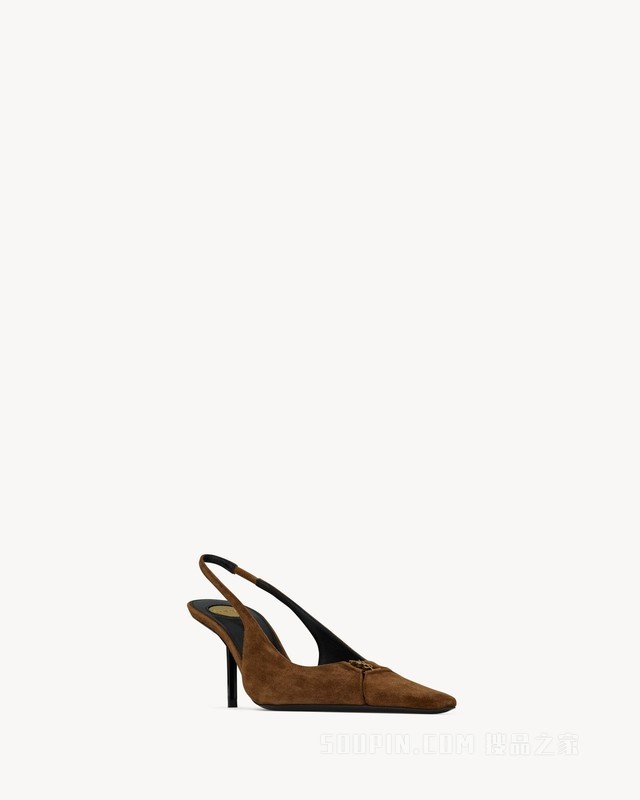 BABYLONE BRETEUIL绒面革露跟高跟鞋